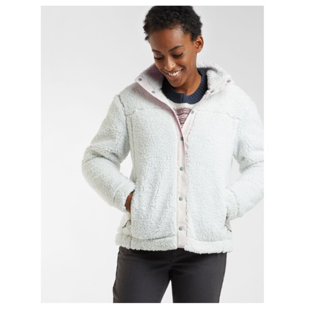 Title Nine Callitrix Fleece Sherpa Jacket Women's Small Off- White Warm Cozy - Picture 1 of 16